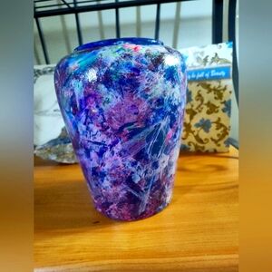 Custom hand painted crystal glass decor. All one of a kind. Very unique.